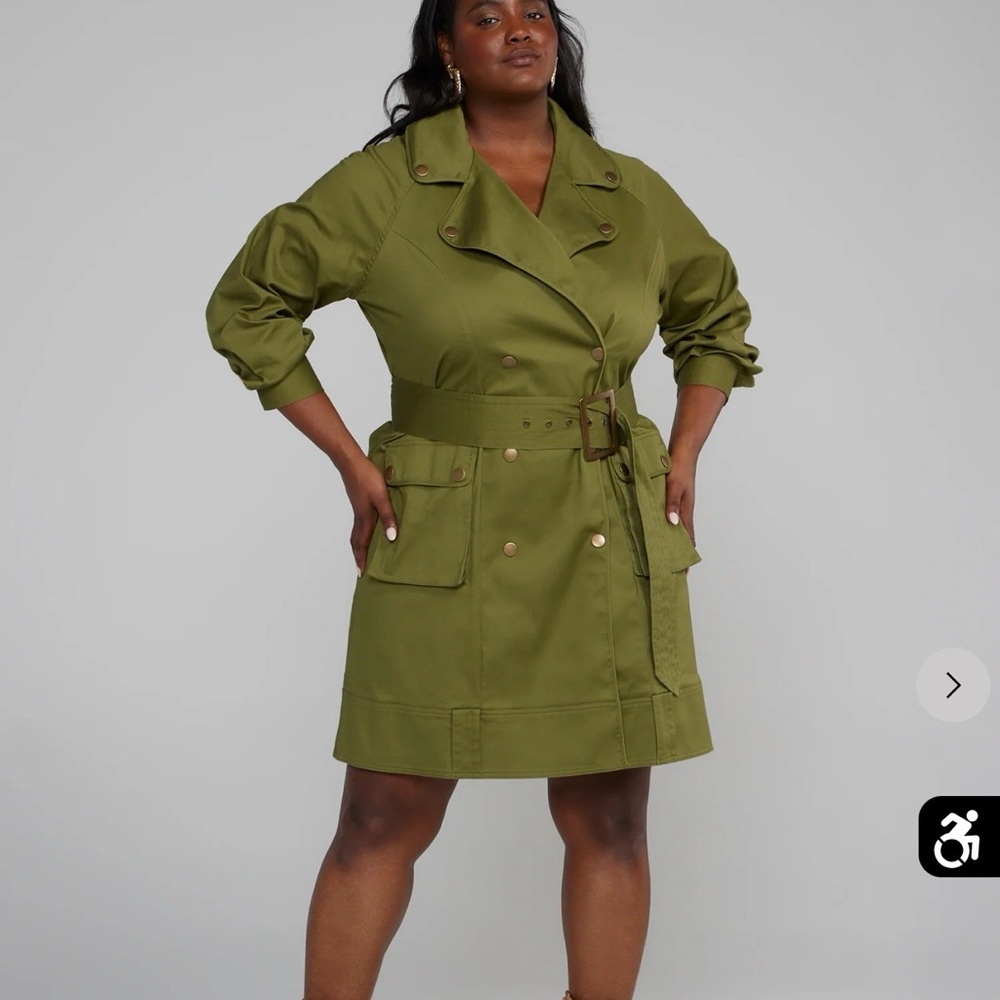 Fashion to Figure Khaki Double-Breasted Trench Coat
